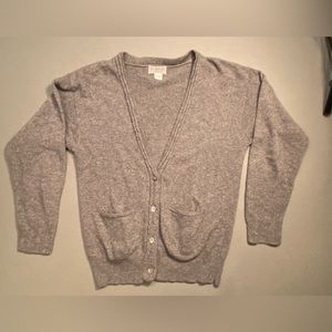 Sutton Studio, Grey Cashmere Cardigan v neck button down‎ sweater. SZ Large